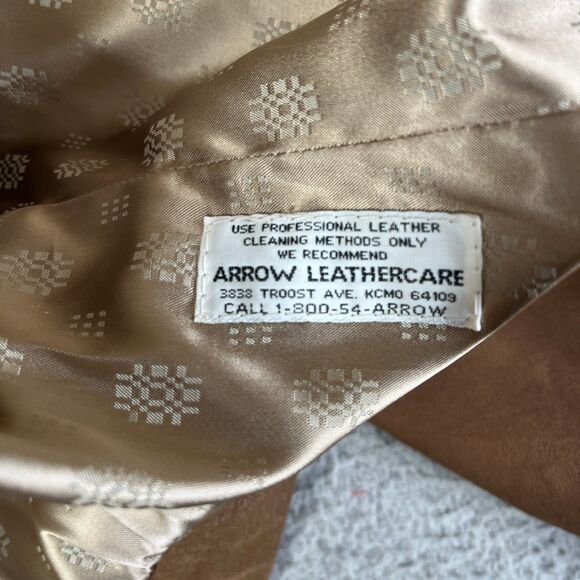 Remy Bomber Leather Jacket Mens 42 Tan Brown Suede Full Zip Lined USA Vintage - Picture 11 of 16